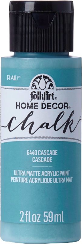 Folk Art 2oz Cascade chalk acrylic paint in ultra-matte finish for versatile crafting on wood, glass, metal, and more.