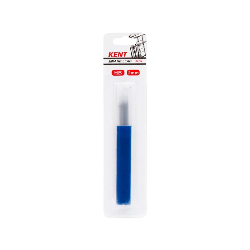 Kent Clutch Pencil refill pack containing 5 HB 2mm leads for precise writing and drawing.