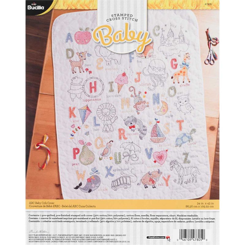 Bucilla Stamped Crib Cover Kit - Abc Baby