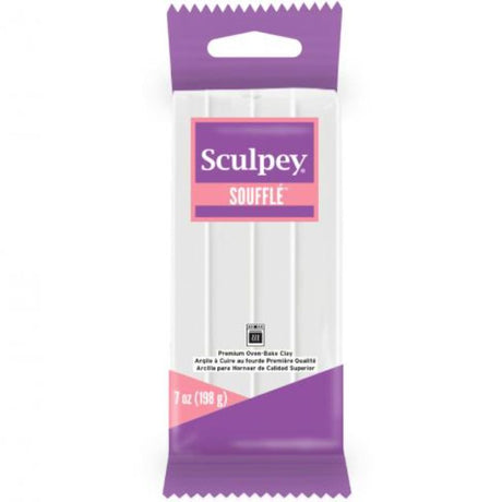 Lightweight Sculpey Soufflé Polymer Clay 198g, perfect for advanced techniques and durable, self-supporting creations.