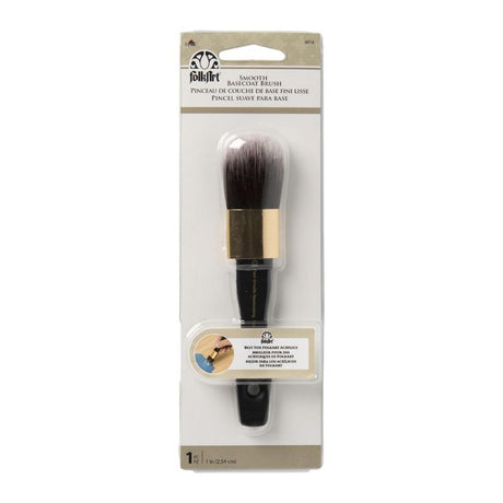 1-inch Folk Art Base Coat Brush Smooth, ideal for precise painting with ergonomic handle and high-quality bristles for flawless finishes.