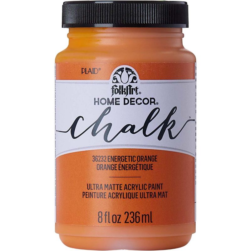 Folk Art Home Decor Chalk Acrylic Paint 8oz/236ml ENERGETIC ORANGE