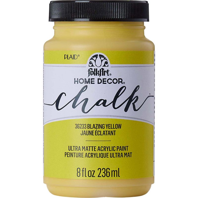 Folk Art Home Decor Chalk Acrylic Paint 8oz/236ml BLAZING YELLOW