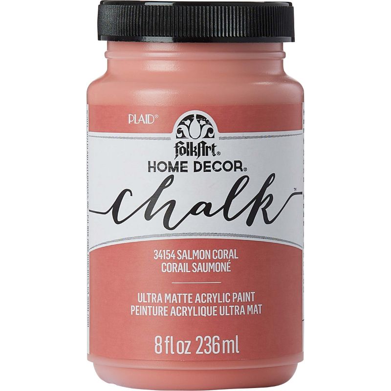 Folk Art Home Decor Chalk Acrylic Paint 8oz/236ml SALMON CORAL