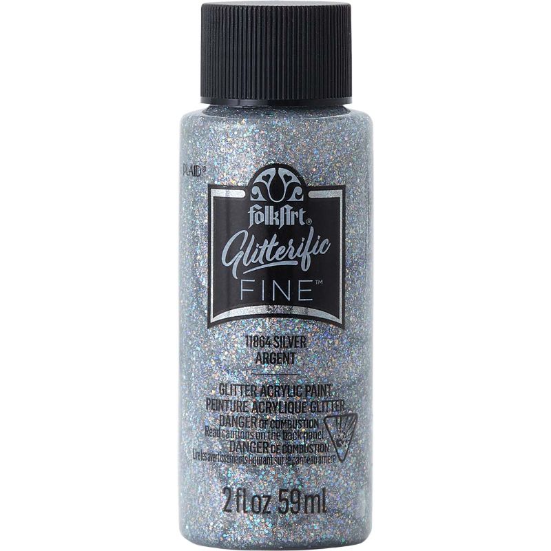 Folk Art Glitterific Acrylic Paint 20z/59ml SILVER 11864