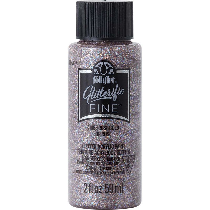 Folk Art Glitterific Acrylic Paint 20z/59ml ROSE GOLD 11865