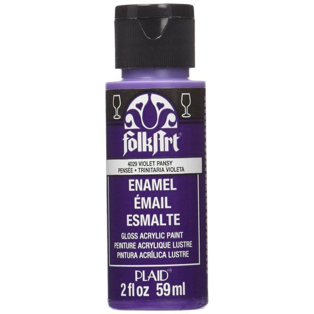 Vibrant VIOLET PANSY acrylic paint for glass, ensuring a glossy, durable finish for creative projects and DIY crafts.