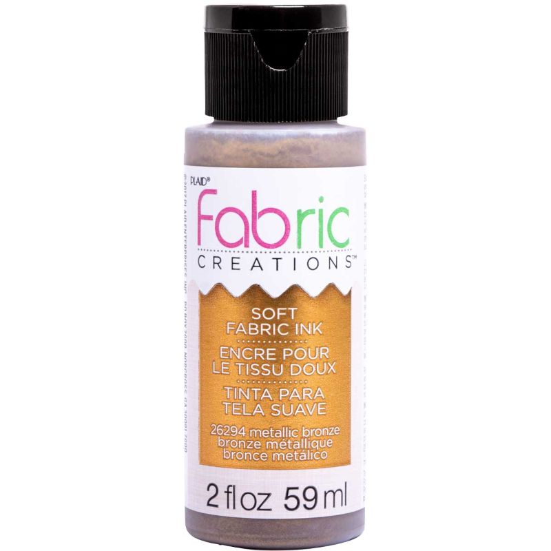 Bronze fabric ink in a 2oz bottle, perfect for DIY fashion projects, stamping, and stenciling on textiles.