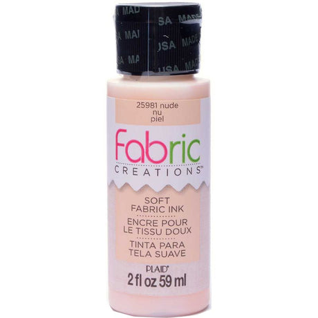 Fabric Creations Soft Fabric Ink in NUDE, 2oz: non-toxic, water-based ink ideal for stamping, stenciling, and painting.