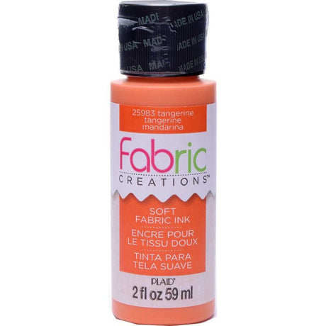 Bright Tangerine soft fabric ink in a 2oz bottle, ideal for stamping, stenciling, and painting on textiles.