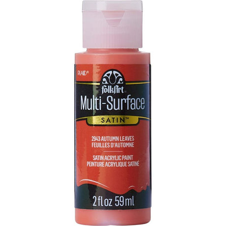 Folk Art Multi-surface Acrylic Paint in AUTUMN LEAVES, 2oz, vibrant shade ideal for various surfaces with a satin finish.