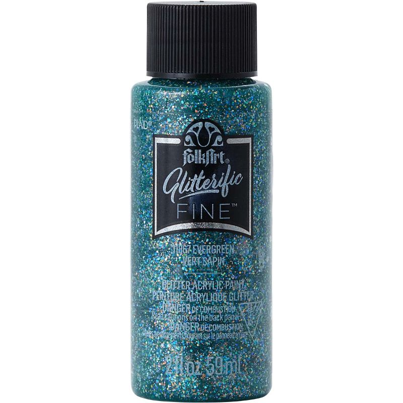 Folk Art Glitterific Acrylic Paint 20z/59ml EVERGREEN 11867