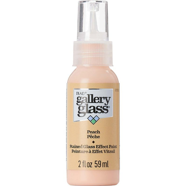 Vibrant peach stained glass paint in a 59ml bottle, perfect for creating realistic glass art and decorations.