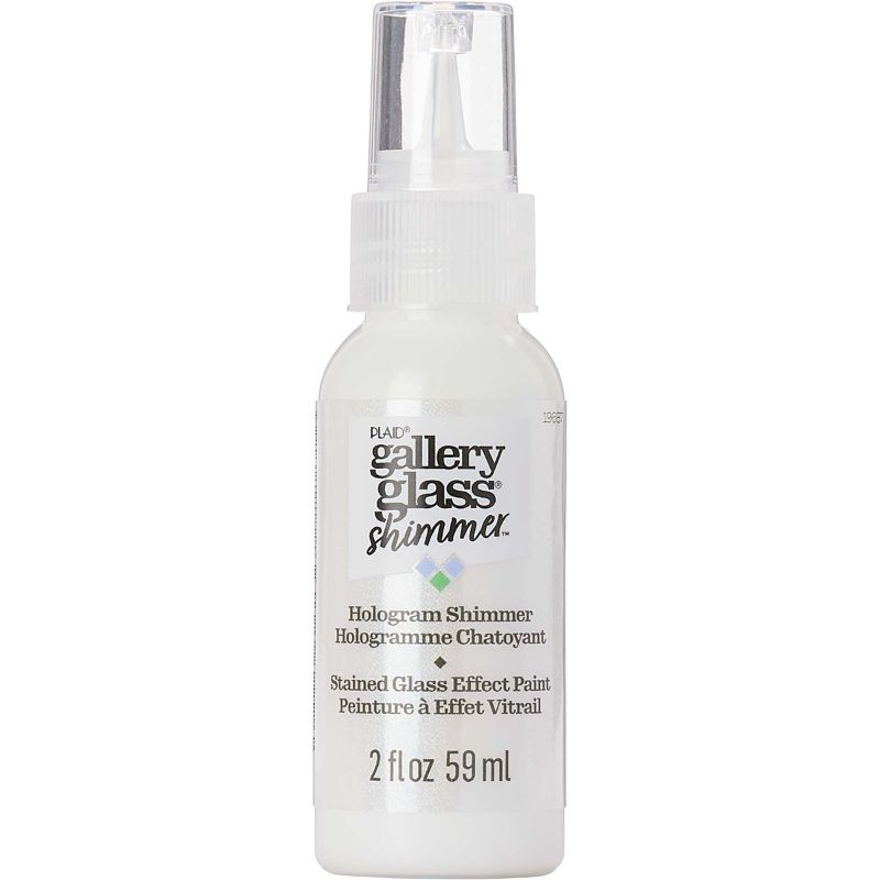 Holographic shimmer stained glass paint for vibrant, artistic designs on glass, mirrors, and more; 59ml bottle.