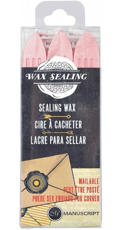 Manuscript Sealing Wax With Wick Pack Of 3 PINK MSH7633PNK