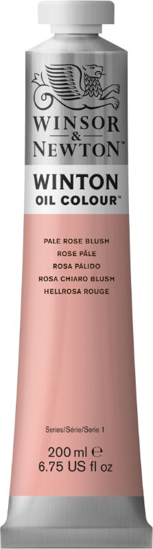 Winsor & Newton Winton Oil Paint 200ml in Pale Rose Blush 257, a vibrant, high-quality oil paint for artists.