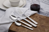 Elegant Tablekraft Lido table forks in a 12-pack with a mirror polish finish, perfect for enhancing any dining experience.