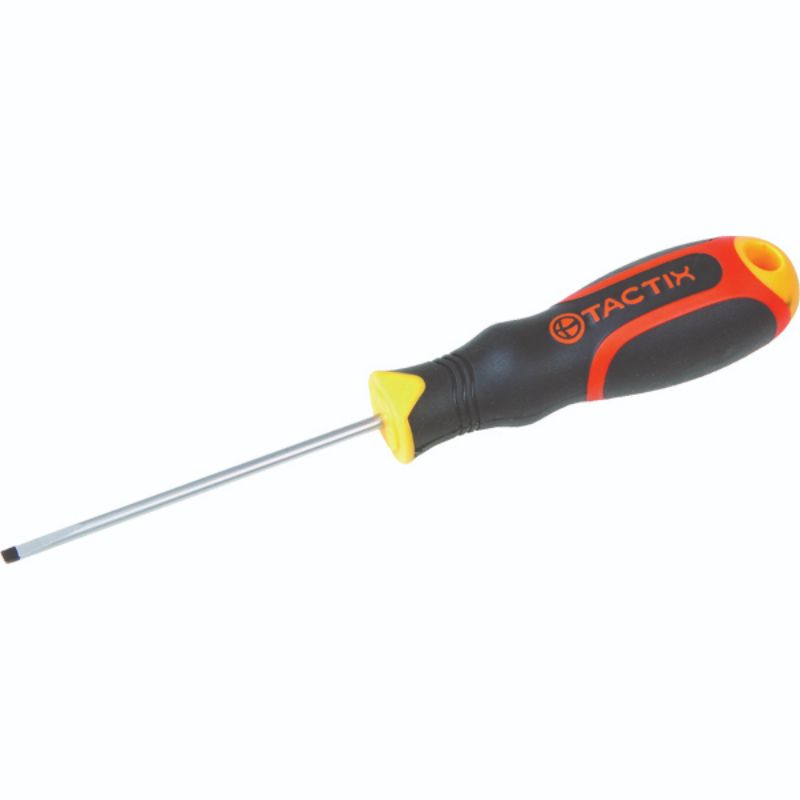 Tactix 2.5 x 75mm slotted screwdriver for precision fastening, durability, and optimal torque in various tasks.