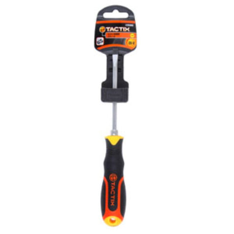 Tactix 5.5 x 100mm screwdriver with ergonomic handle, designed for durability and precision in various assembly tasks.