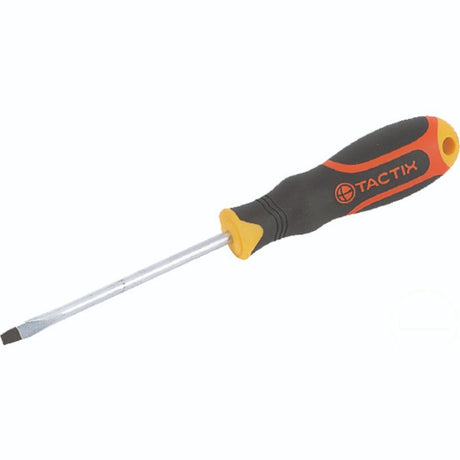 High-quality Tactix screwdriver with a 6mm slot, 150mm length, designed for durability and comfort in various DIY tasks.