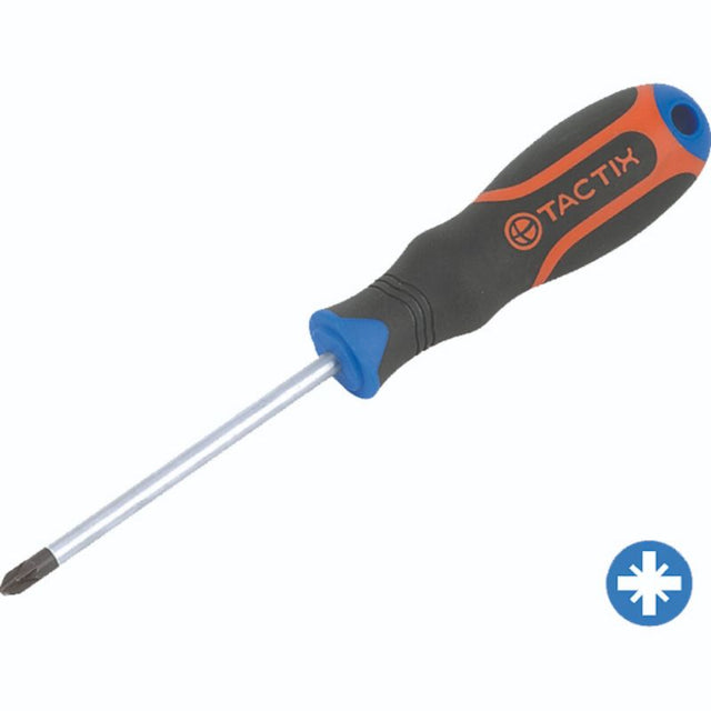 Tactix PZ #0 screwdriver, 60mm long, durable steel, perfect for precision work and driving Pozidriv screws.