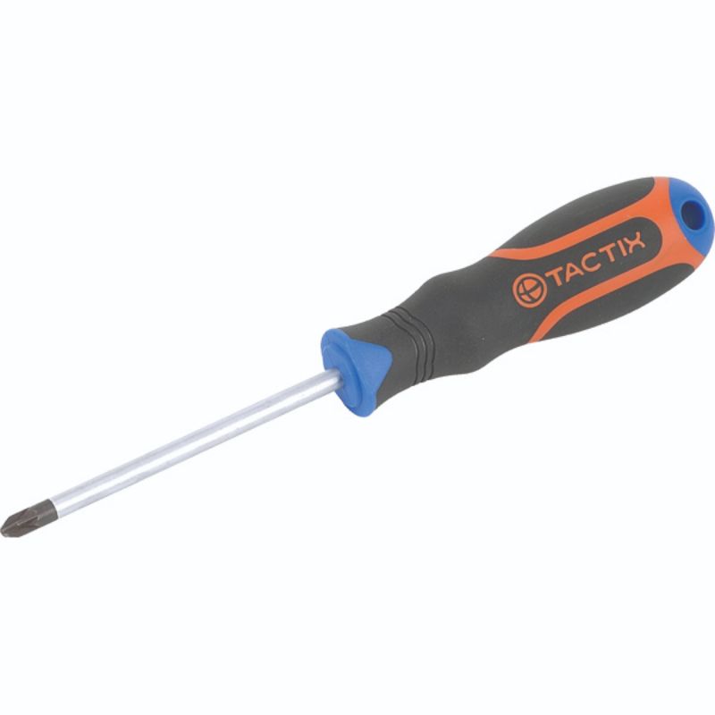 Tactix PZ #0 screwdriver, 75mm, durable tip for secure fit, ergonomic handle for comfort in tight spaces.