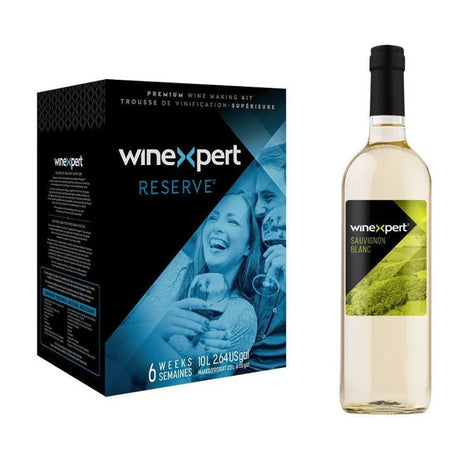 Wine making kit for crafting California Sauvignon Blanc, featuring high-quality ingredients for a delightful dry white wine.