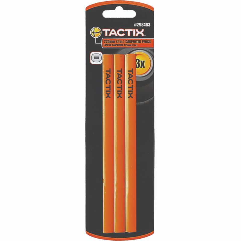 Tactix 3pc Carpenter Square set, 175mm, ideal for precise right angles in carpentry and woodworking tasks.