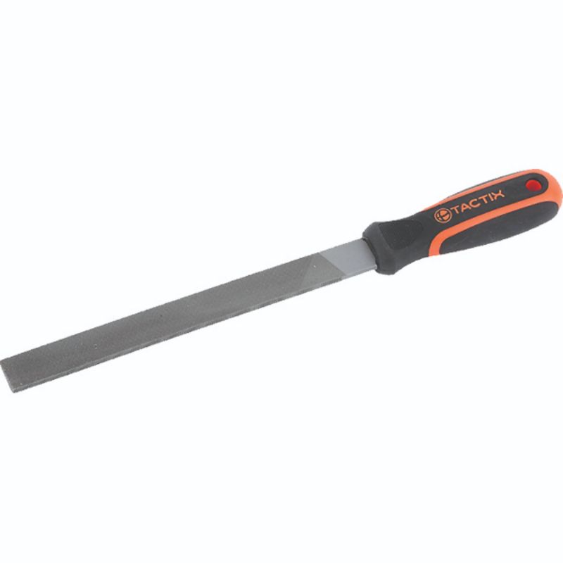 Tactix File Steel 200mm/8in Flat, a durable tool for precise shaping and smoothing in metalwork and woodworking projects.