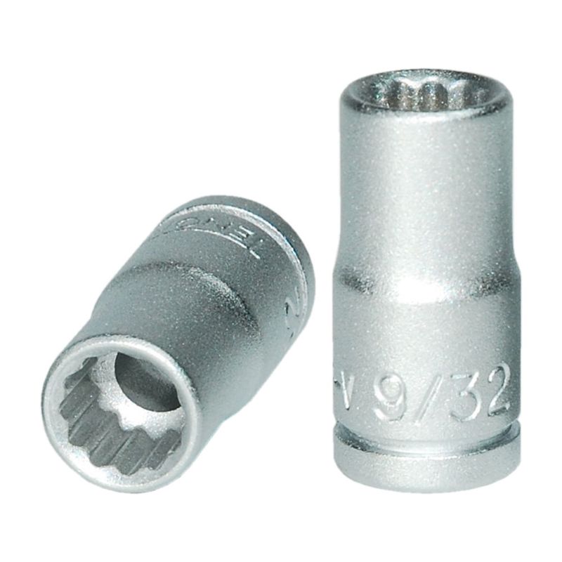 Teng 1/4in drive socket 9/32in 12pt, durable and versatile for automotive and machinery applications.