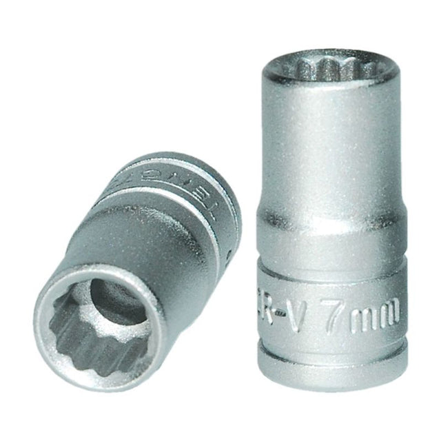 Teng 1/4in Drive Socket 7mm 12pt, durable chrome vanadium steel, precision-engineered for superior grip and torque.