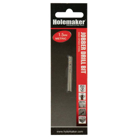 Holemaker Jobber Drill set, 1.5mm, ideal for precise drilling in wood, metal, and plastic; durable and efficient quality tools.