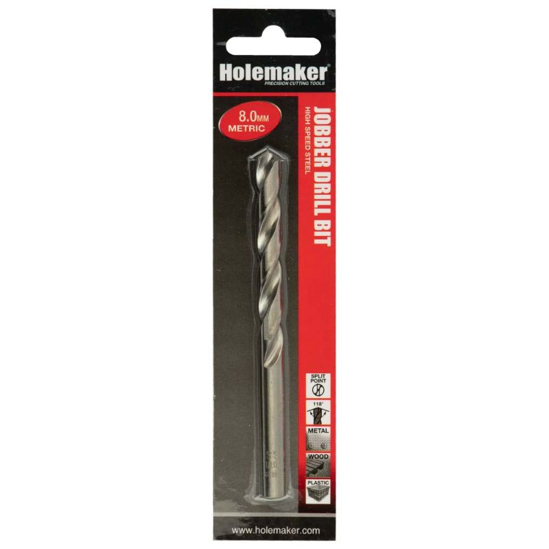 Premium 8.0mm Jobber Drill Bit for wood, metal, and plastic, offering precision and durability for various projects.