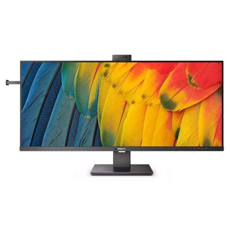 Philips 40B1U5601H 40" LED monitor featuring UWQHD resolution, built-in webcam, and VESA mount compatibility.