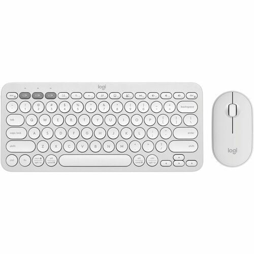 2 Combo Keyboard and Mouse - Logitech Pebble (Tonal White)