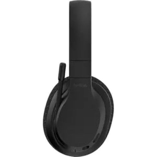 Belkin SoundForm Adapt Headset featuring ENC, boom mic, Bluetooth 5.2, 65-hour playtime, and ergonomic design for comfort.