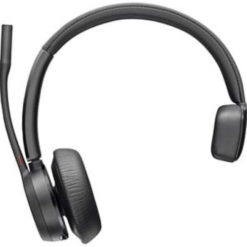 HP Poly Voyager 4310 UC V4310 C Mono Headset with USB-C, Bluetooth, noise-canceling mic, and memory foam ear cushions.