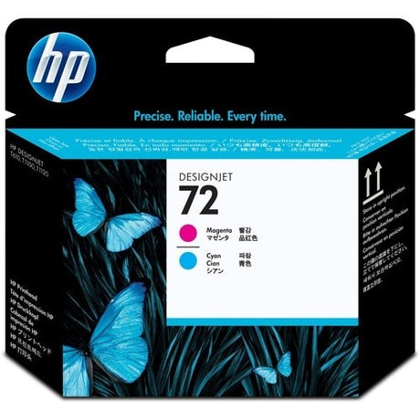 HP 72 Magenta/Cyan Printhead for DesignJet printers, delivering vibrant colors and exceptional print quality.