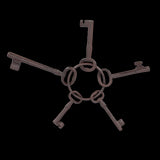 Cast Iron Key Ring - 5Pc (9 x 4 x 23cm)