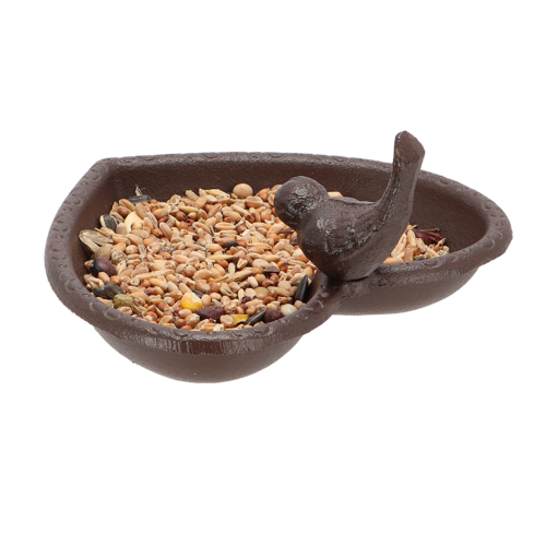 Bird Feeder/Bath - Cast Iron Heart 17cm (Set of 2)