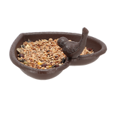 Bird Feeder/Bath - Cast Iron Heart 17cm (Set of 2)