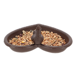 Bird Feeder/Bath - Cast Iron Heart 17cm (Set of 2)