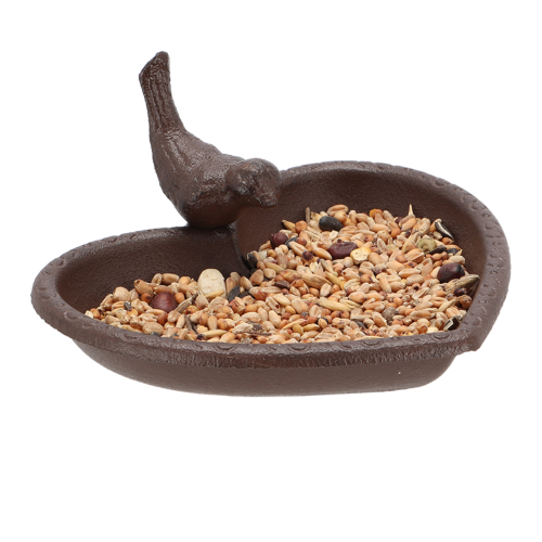 Bird Feeder/Bath - Cast Iron Heart 17cm (Set of 2)
