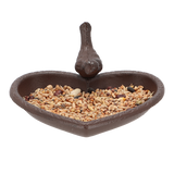 Bird Feeder/Bath - Cast Iron Heart 17cm (Set of 2)