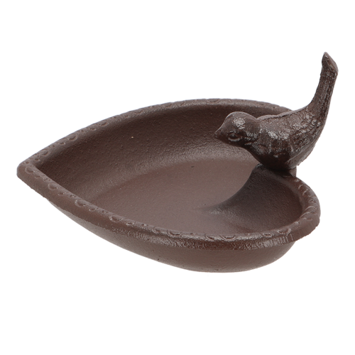 Bird Feeder/Bath - Cast Iron Heart 17cm (Set of 2)