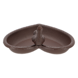 Bird Feeder/Bath - Cast Iron Heart 17cm (Set of 2)