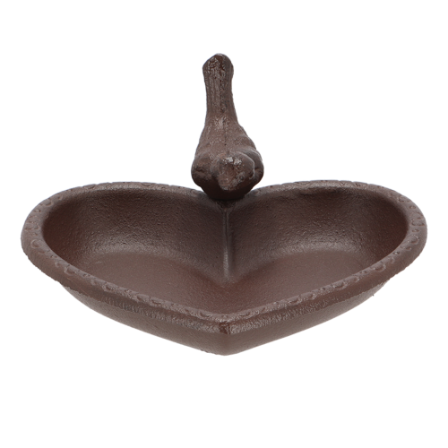 Bird Feeder/Bath - Cast Iron Heart 17cm (Set of 2)