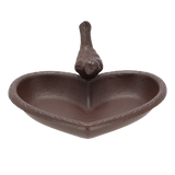 Bird Feeder/Bath - Cast Iron Heart 17cm (Set of 2)