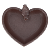 Bird Feeder/Bath - Cast Iron Heart 17cm (Set of 2)
