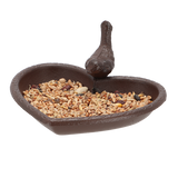 Bird Feeder/Bath - Cast Iron Heart 17cm (Set of 2)